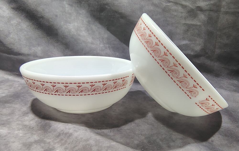 Vintage Pyrex Cereal Bowl Red Chariot 708 Tableware Corning